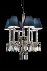 Crystal chandelier 6 lights with drops in Swarovski crystal - Chandeliers by Italamp