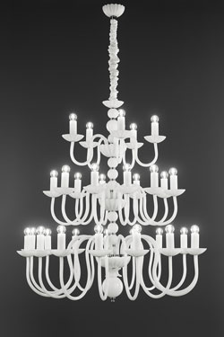 Large white chandelier 30 lights - Chandeliers by Italamp