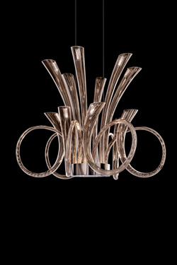 LED lighting chandeliercornucopias in blown glass Pulsa - Chandeliers by Italamp