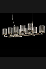 Quarzo 10-light rectangular chandelier in Murano crystal - Chandeliers by Italamp