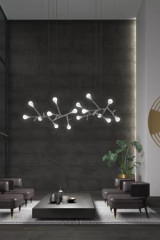 Rami contemporary pendant lamp in glass 9 lights - Chandeliers by Italamp