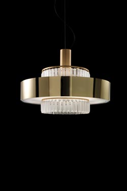 Crono suspension Art déco dorée - Suspension by Italamp