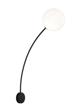 Filo applique de salle de bains noire et boule blanche - Salle de bains by Italamp