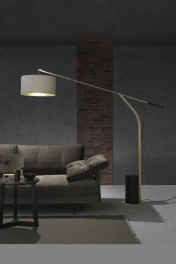 Aria floor lamp, offset and articulated, contemporary style 