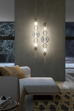 Greta Suspension bijou avec boules de cristal coloré