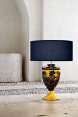 Lampe de table classique en cristal ambré et bleu  - Lampe de table by Italamp