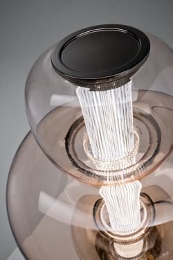 Lampe de table en cristal bleu Nube