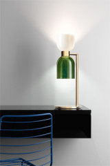 Lampe de table forme sablier bicolore vert et blanc Caterina - Lampe de table by Italamp