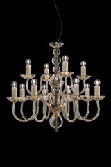 Lustre contemporain 12 lumières, 2 étages - Lustre by Italamp
