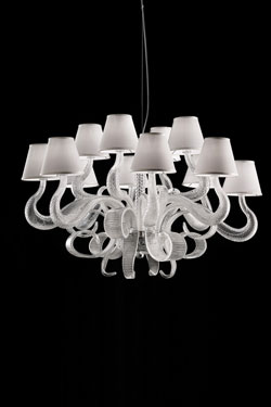 Lustre en verre transparent 12 lumières BOA - Lustre by Italamp