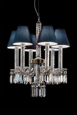 Lustre 6 lumières en cristal et pampilles en cristal  - Lustre by Italamp