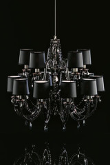 Lustre noir 15 lumières en verre et cristal Swarovski - Lustre by Italamp