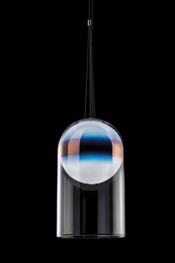 Marta glass bell pendant with iridescent copper effect 55cm - Pendants by Italamp