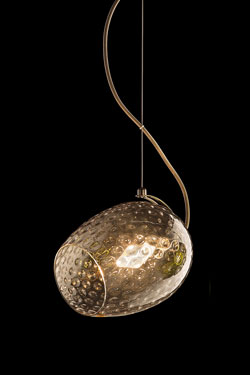 Tulip pendant in bubbled smoked glass - Pendants by Italamp