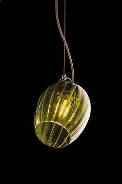 Tulip pendant in green streaked glass - Pendants by Italamp