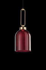 Valentina pendant lamp in red glass and matte gold metal - Pendants by Italamp