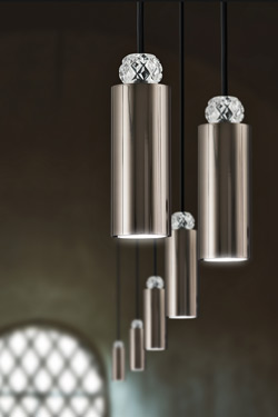 Petite suspension canon de fusil et cristal taillé Dotto - Suspension by Italamp