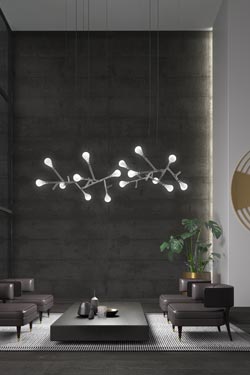 Rami suspension contemporaine en verre 9 lumières - Lustre by Italamp