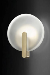 Sinua applique ronde en verre satiné blanc et métal doré - Applique by Italamp