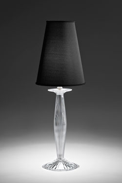 Phebo transparent crystal table lamp with black conical shade - Table lamps by Italamp