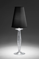 Phebo transparent crystal table lamp with black conical shade - Table lamps by Italamp