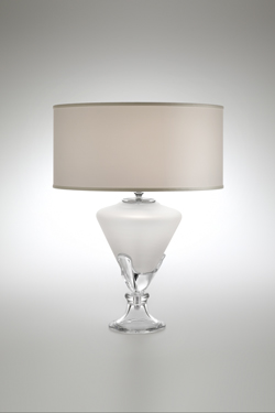 White and transparent crystal table lamp - Table lamps by Italamp