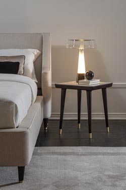 Teco lampe de table contemporaine en verre et titane