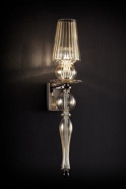 Albatros sconce in amber fluted glass - Wall lights by Italamp