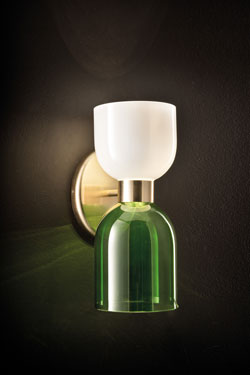 Caterina green and white opal glass wall lamp - Wall lights by Italamp