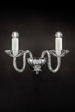 Evoque classic wall lamp in crystal and glass - Wall lights by Italamp