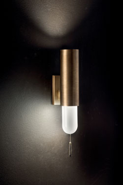 Wall lamp in aged bronze and white satin glass Lucrezia - Wall lights by Italamp