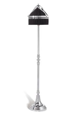 Alfred liseuse chrome et soie noire - Lampadaire by Jacques Garcia