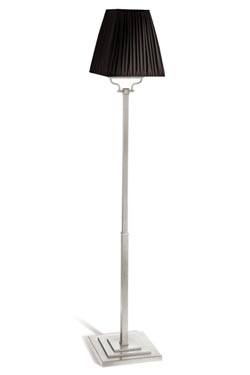 Alhambra liseuse argent satiné et soie plissée noire - Lampadaire by Jacques Garcia