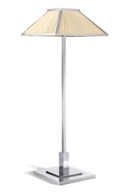 Beverly liseuse chrome abat-jour en soie ivoire - Lampadaire by Jacques Garcia