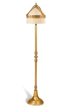 Alfred reading lamp in gilded bronze and ivory silk