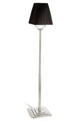 Alhambra reading lamp satin silver and black pleated silk - Floor lamps by Jacques Garcia