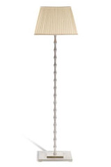 Silver Reading lamp with Square Ivory Silk  Shade Pilate - Floor lamps by Jacques Garcia