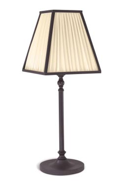 New Rivoli lampe pyramide bronze vieil antiquaire et soie plissée ivoire - Lampe de table by Jacques Garcia