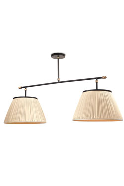 Large black and gold bronze 2-light pendant lamp Gustave - Pendants by Jacques Garcia