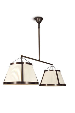 2-light pendant lamp in antique bronze Sartre