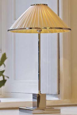 Soho chrome bronze table lamp and ivory silk - Table lamps by Jacques Garcia