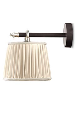 Joseph bronze antique wall lamp and ivory pleated silk lampshade - Wall lights by Jacques Garcia