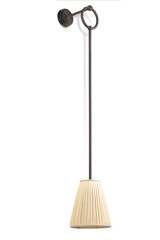 Long wall lamp, black with ivory shade Decebale - Wall lights by Jacques Garcia