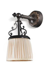 Violetta antique bronze small sconce and ivory pleated shade - Wall lights by Jacques Garcia