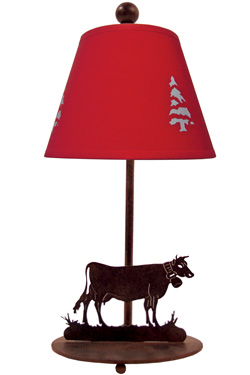 Lampe de table Sapins et vache - Montagne by JP Ryckaert