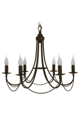 Lustre Montagne 6 bras et 6 lumières en métal noir patiné - Lustre by JP Ryckaert