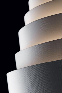 White floor lamp in honeycomb fabric Babel