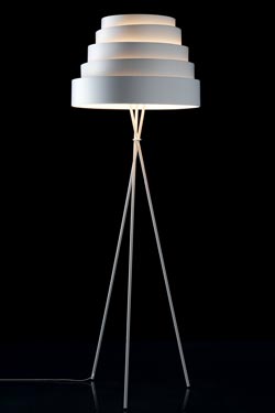 Lampadaire blanc en tissu nid d'abeilles Babel - Lampadaire by Karboxx