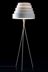 Lampadaire blanc en tissu nid d'abeilles Babel - Lampadaire by Karboxx