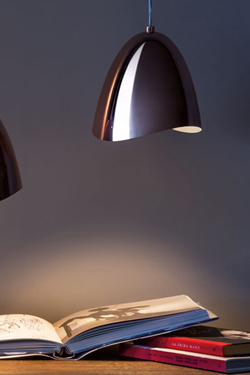 Mirage suspension cloche chromée et éclairage LED